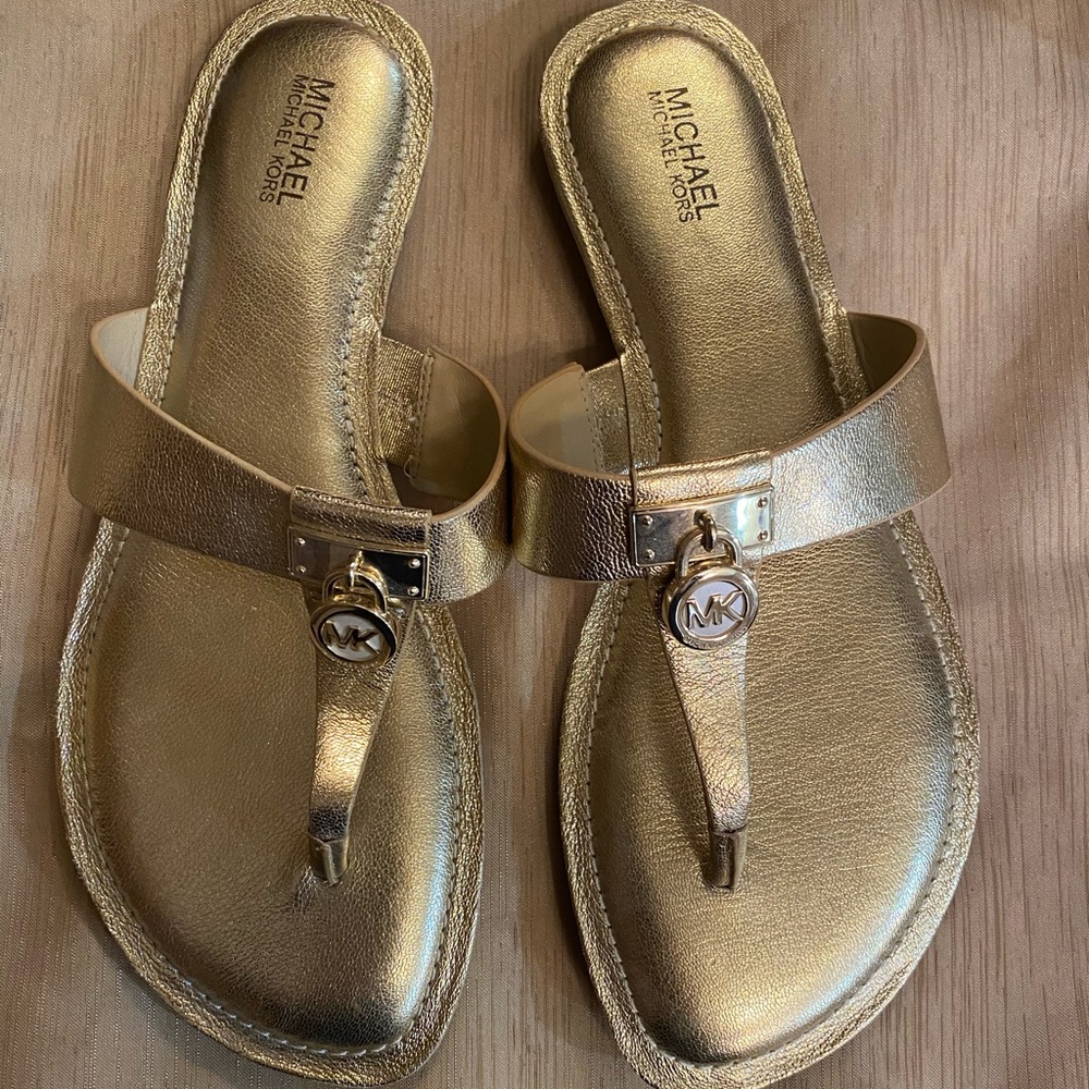 Michael Kors (Authentic) Gold Thong Sandals